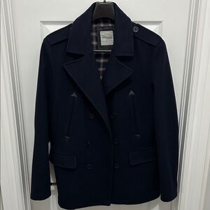 Men's Slim Navy Peacoat